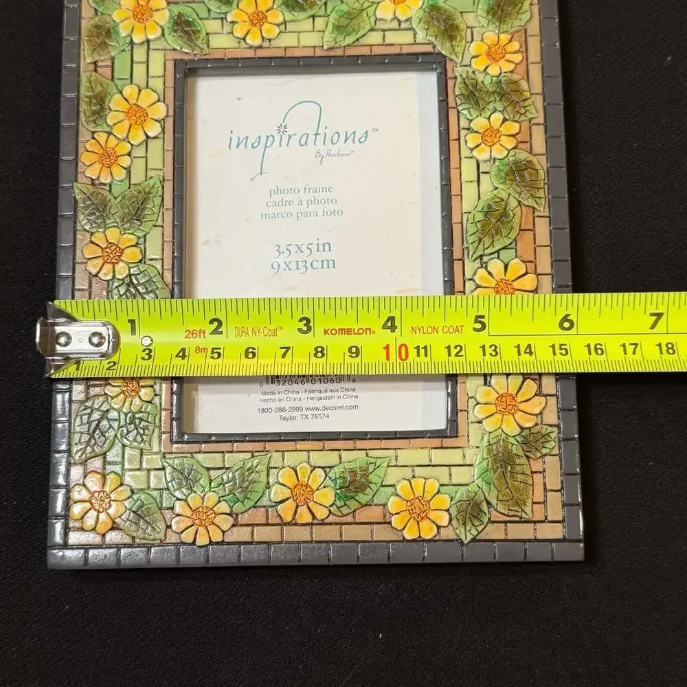 Set of 2 Decorel Inspirations Sunflower Mosaic Photo Frames 3.5x5